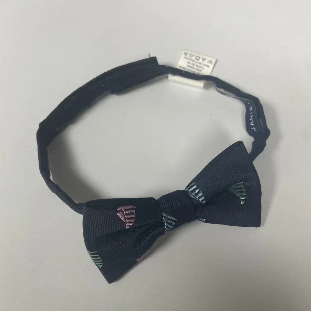 Janie and Jack Boy Bow Tie Lot of 4 Navy Red Reindeer Sailboat Polka Dot Up to 3